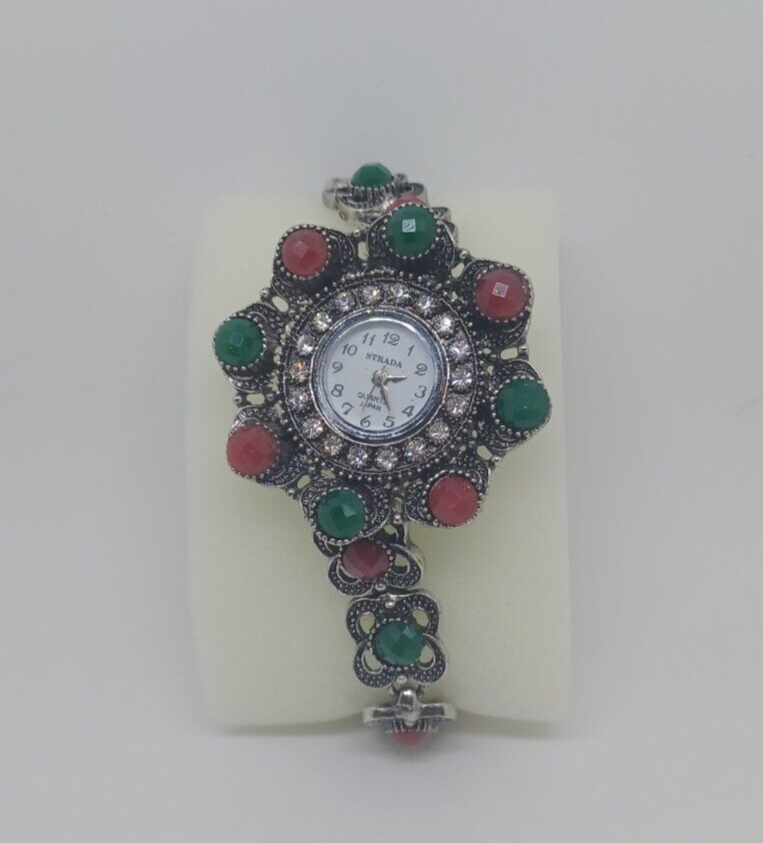 STRADA Watch Austrian Crystal Womens Red & Green Chroma  display picture 1