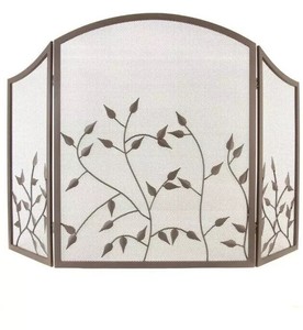 Pleasant Hearth Fireplace Screen Decorative Spark Guard 3 Panel