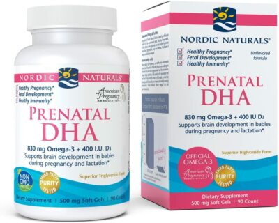 NORDIC NATURALS, PRENATAL DHA 830mg Omega-3 + D3 90 Weichkapseln SUPER PREIS