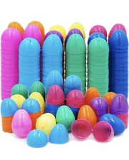 130 PCS 2.4" Plastic Easter Eggs Bulk, Empty Easter Eggs in 12 Colors, Fillable