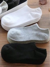 Womens No Show Socks (12 Pair - 4 Black, 4 Gray, 4 White Approx 50 cents a pair)