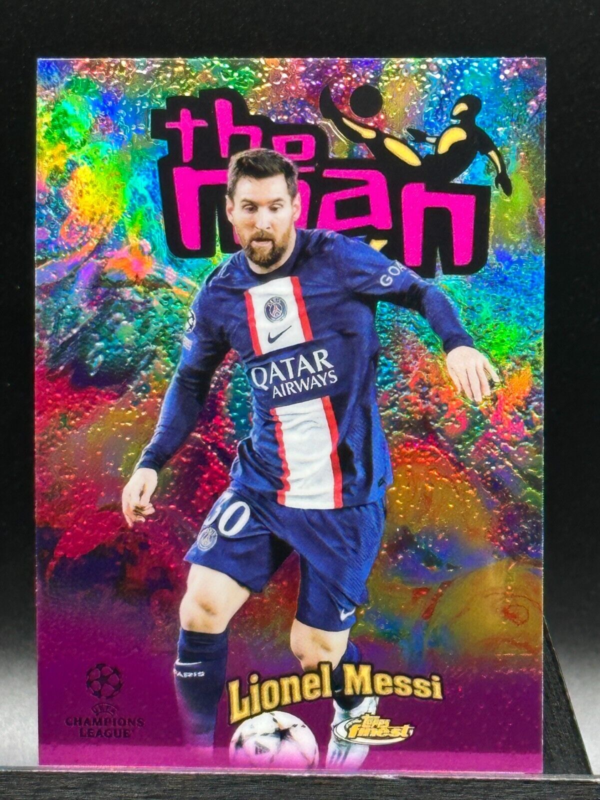 Lionel Messi 2023 Topps Finest UCL The Man SP Insert PSG