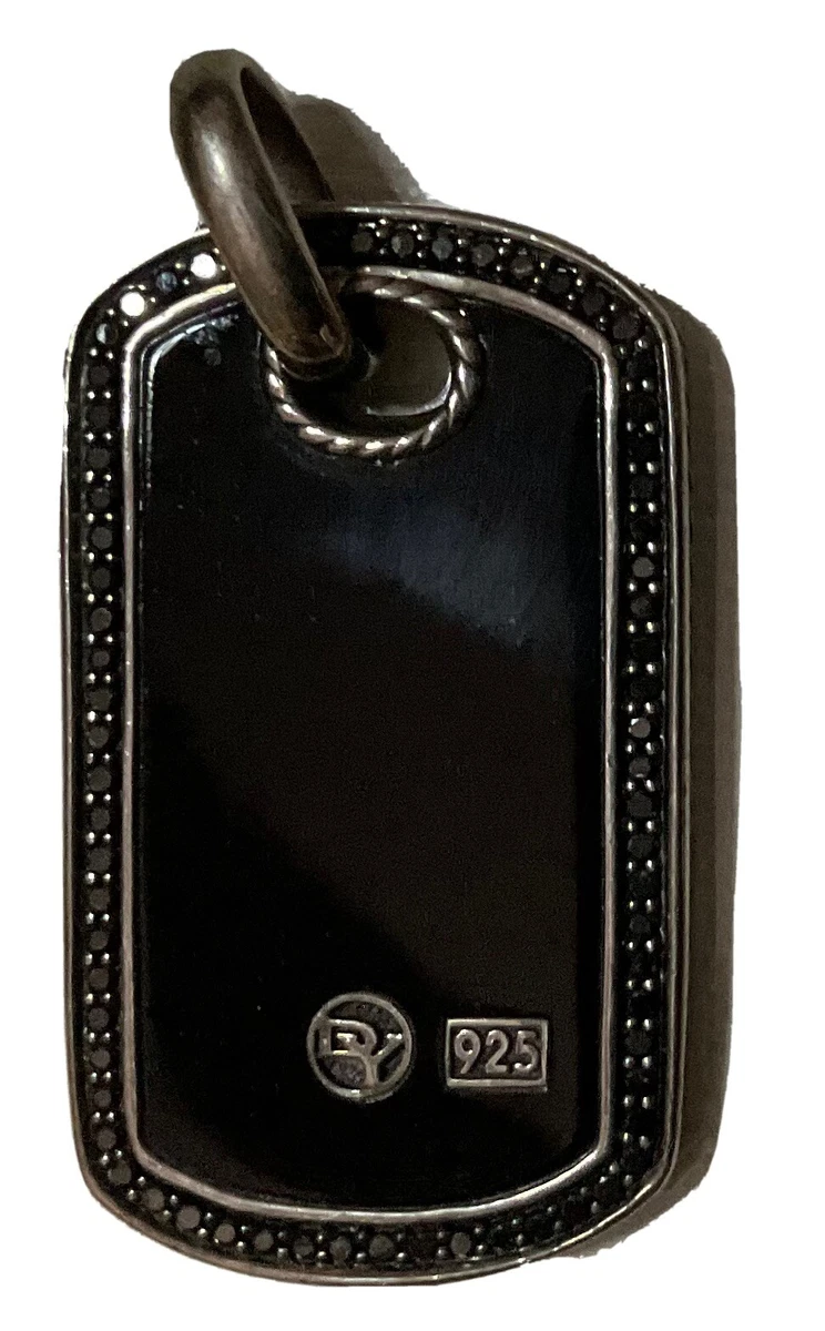 David yurman black hot sale diamond dog tag