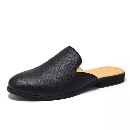Medio mocasín para hombre pantuflas sin cordones laterales informales zapatos planos calzado masculino 38-47 - Imagen 14 de 19