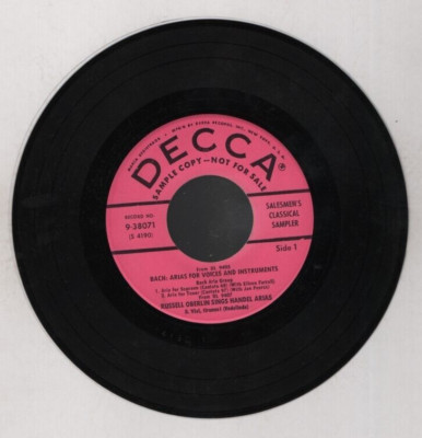 Salesmen's Classical Sampler 45RPM 7'' PROMO Single Decca 38071 110422EBR-A2