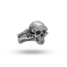 Gothic Bone & Skull Biker Rider 925 Sterling Silver Mens Ring Birthday Gift