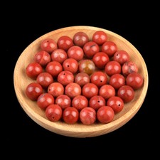 50pcs Natural Red Jasper Stone Half Drilled Hole Beads 12mm Round Ball DIY