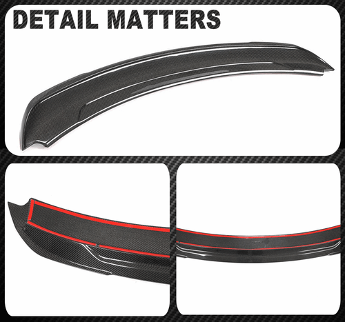 Fit For Ford Mustang Coupe 2015-2020 REAL Carbon Rear Trunk Spoiler Lid Wing - Picture 13 of 13
