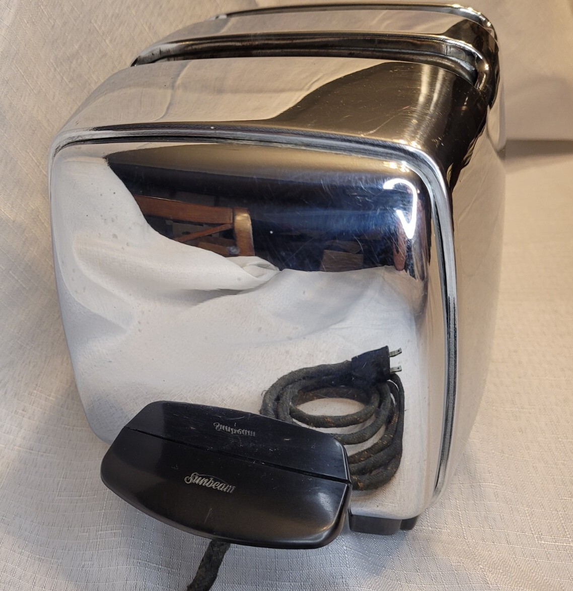 Vintage 1950's Sunbeam Automatic Toaster Model T20 Chrome Tested Works