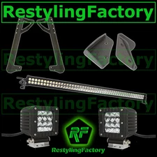 50" LED LIGHT BAR Combo+3xLED Flood+Mounting Bracket for 07-17 Jeep JK Wrangler 