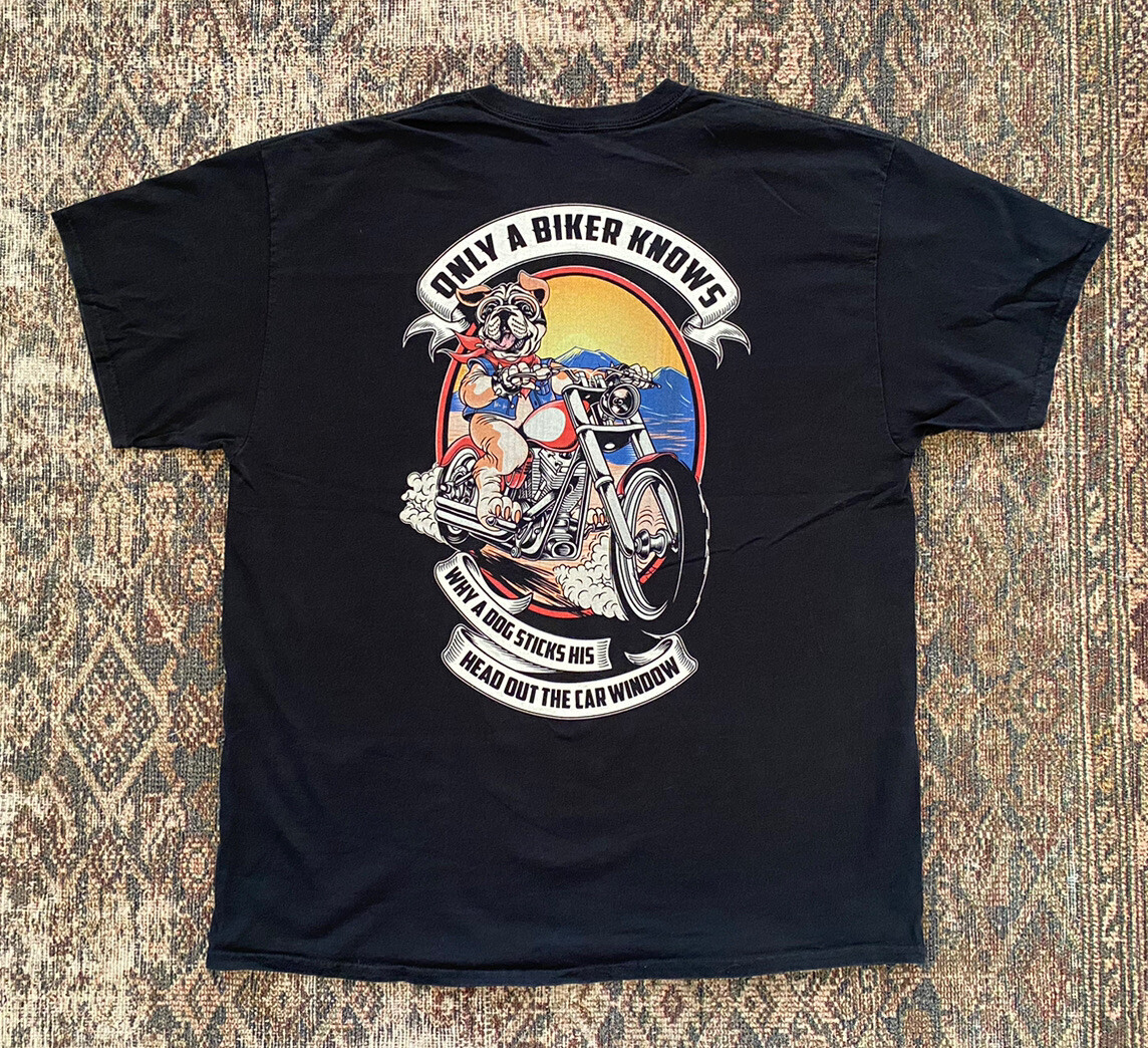 VTG Y2K Only a Biker Knows Dog T Shirt XL Motorcycle Graphic