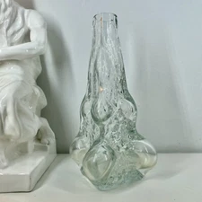 DON SHEPHERD Bubble BOTTLE/VASE Glass America Pre-BLENKO 1971 Clear Art Glass