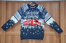 Coca Cola Christmas Truck Navy Jumper Holidays Are Coming Size: S M L XL 2XL 3XL