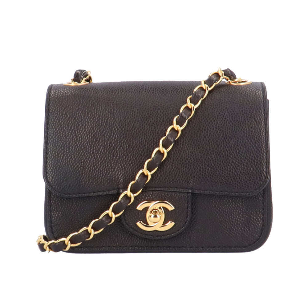 CHANEL Mini Caviar Shoulder Bag with Chain Crossbody Used-image