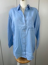 Image of Mint Velvet Blue Pocket Oversized Shirt Size Large