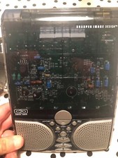 Sharper Image CD Clock Radio Sound Soother SI686  CLEAR TRANSLUCENT Gray