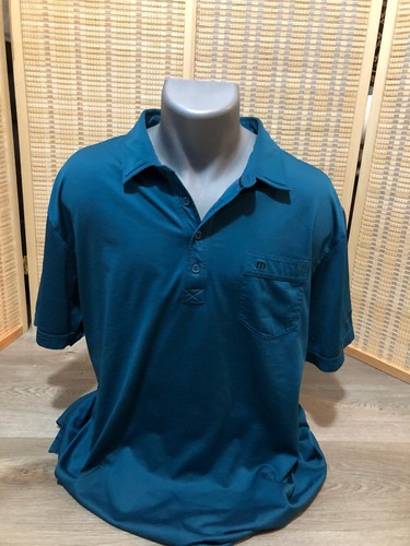 TravisMathew Golf Short Sleeve Men's Polo Shirt Dark Green 2XL XXL (H589)