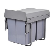 Kitchen Waste Recycling Bin Pull Out Cupboard Trashcan 2x20L for 400mm Cabinet A