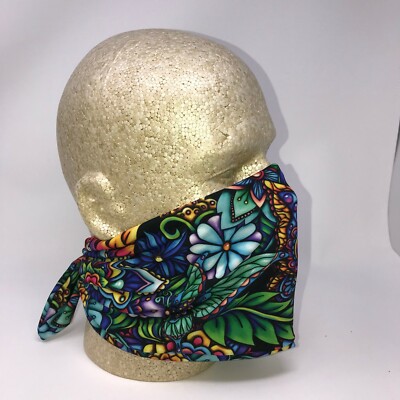 Rainbow Flower Knotted Danbando Bandanna Face Mask Neck Gaiter Spandex Headband