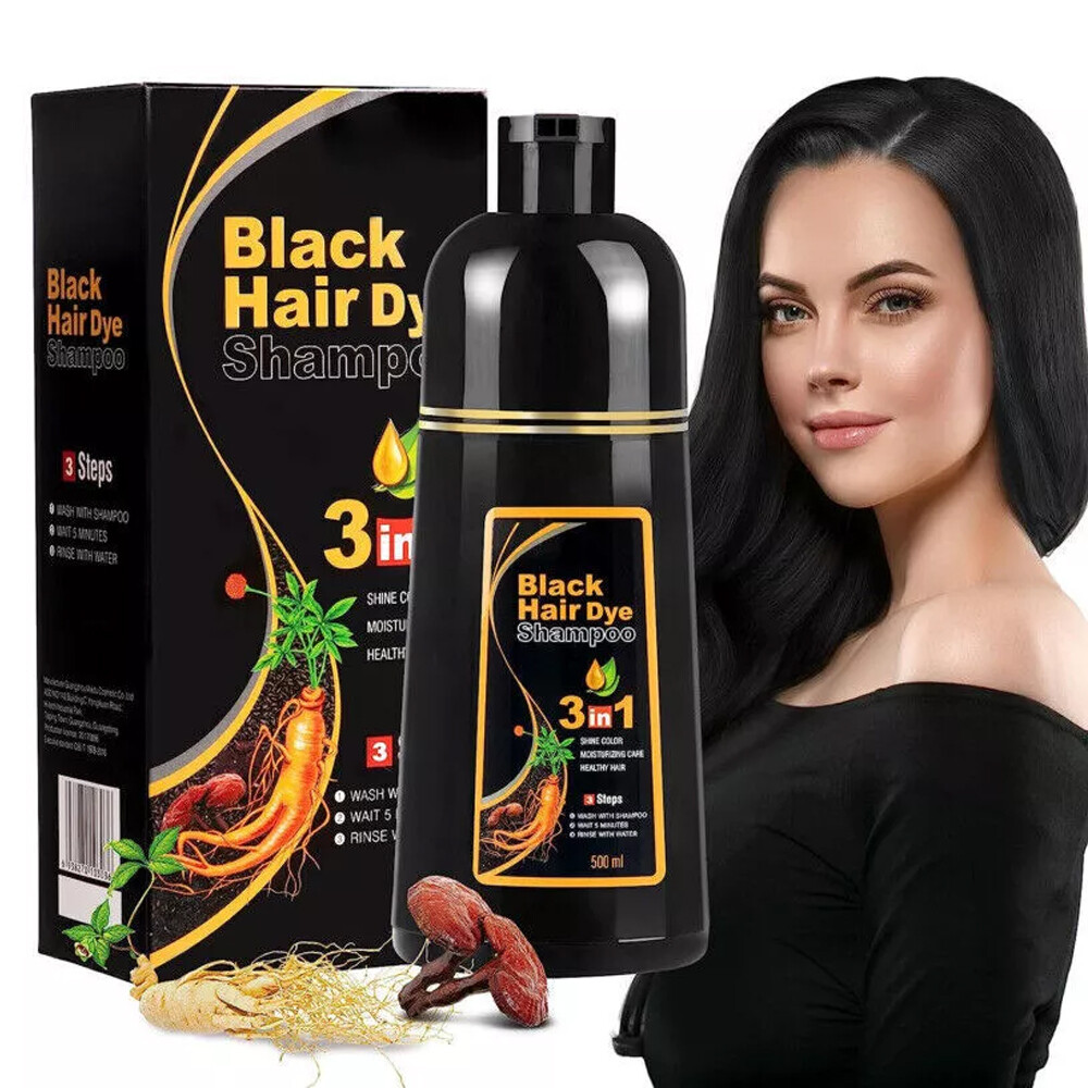 Hair Dye Shampoo 3 in 1 Hair Shampoo Instant Hair Dye Herbal Ingredients 500ml-image