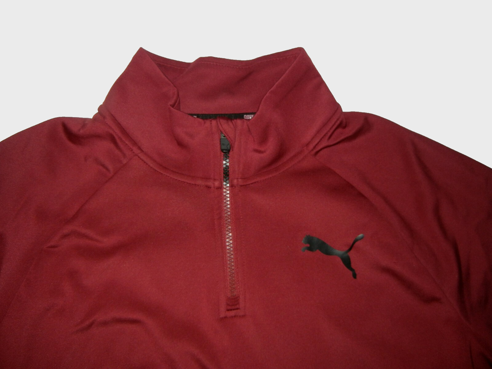PUMA Maroon Red Stretch Poly PULLOVER SWEATSHIRT … - image 2