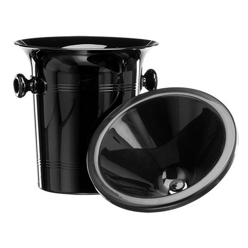 Black Plastic Wine Spittoon - Standard Size 2L with Black Funnel