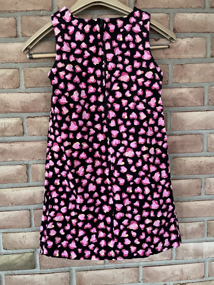 Hartstrings Girls Jumper Dress Size 8 Fine Wale Corduroy Pink Hearts - Image 2 of 4