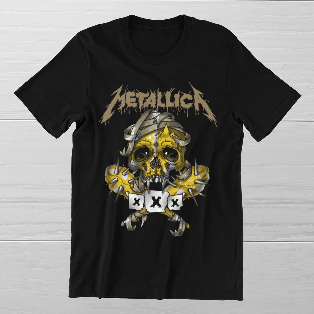 METALLICA Skull T-Shirt Heavy Metal Rock Band Legend Ring Cotton Tee |