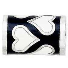 NEW  Brighton LOVE ME Black & White Hearts Bead Charm  RETIRED!!!!