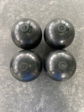 Vintage Henselite Championship Super Grip Lawn Bowls Set of 4 Black Size Size 4