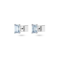 2Ct Emerald Lab Created Aquamarine Screw Back Stud Earring 14K White Gold Plated