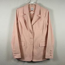 Cabi Pink Busy Blazer Style 5656 Pastel Three Button Structured Jacket Womens 8
