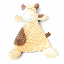 DEMDACO Cow Lovey Plush Baby Security Blanket Cream Brown White
