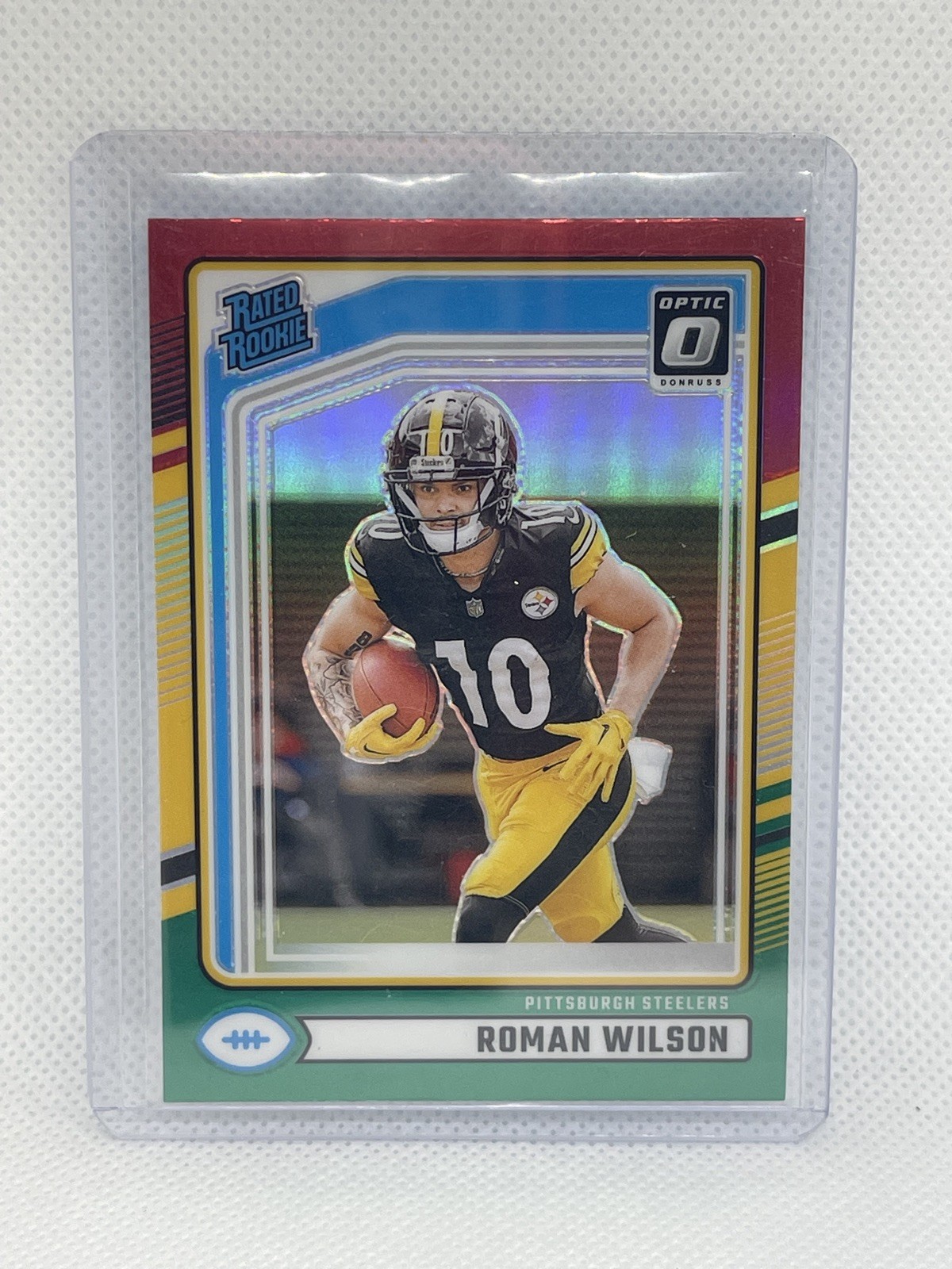 2024 Panini Donruss Optic Preview Red And Green Roman Wilson #348 Steelers (RC)