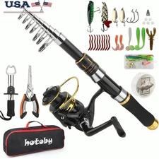 Carbon Fiber Fishing Rod Reel Combo Tackle Box Fishing Tools Carrier Bag New