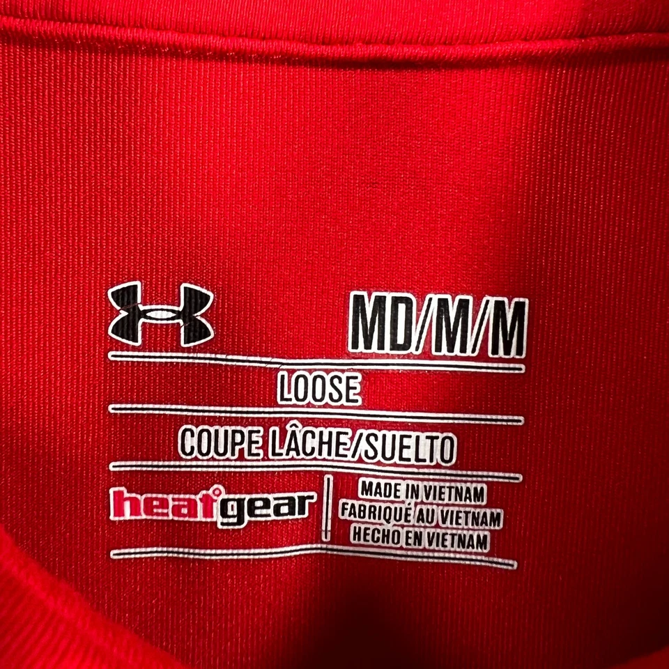 Bradley Braves Polo Shirt Mens Medium Red Short Sleeve Under Armour NCAA - Image 2 of 4