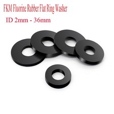 Black FKM Fluorine Rubber Flat Ring Washer Seal Gaskets Sealing O Ring 2mm -36mm