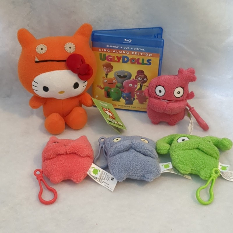 UglyDolls Sing-Along Edition Movie, Plush Keychain, And Hello Kitty Wage Lot