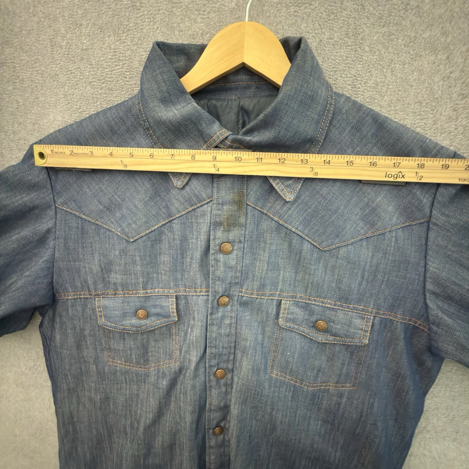 Vintage Stearns Goose Down Insulated Western Denim Look Jacket Large Minnesota image 9