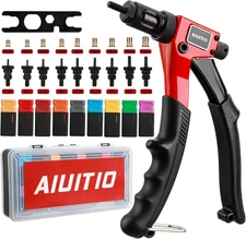 8" Rivet Nut Tool, Rivnut Tool Kit with 9 Metric and SAE Mandrels, Nutsert Rivet