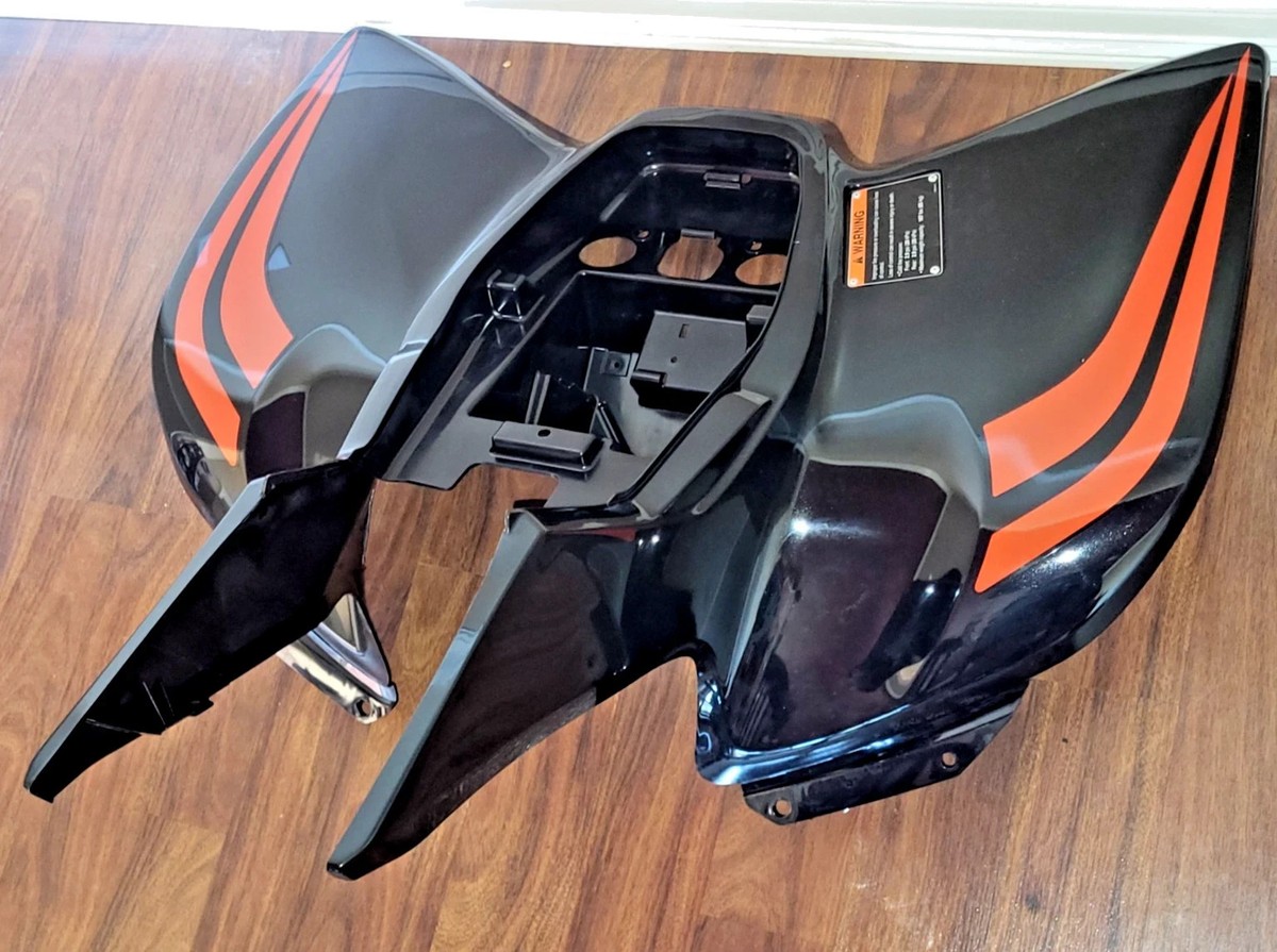 HONDA TRX90, TRX90X TRX 90 OEM BLACK REAR FENDERS ORANGE GRAPHICS