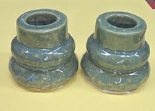 Kerzenständer,Keramik,2 Stück,4,5cm hoch,grün,für Stabkerzen, Neu