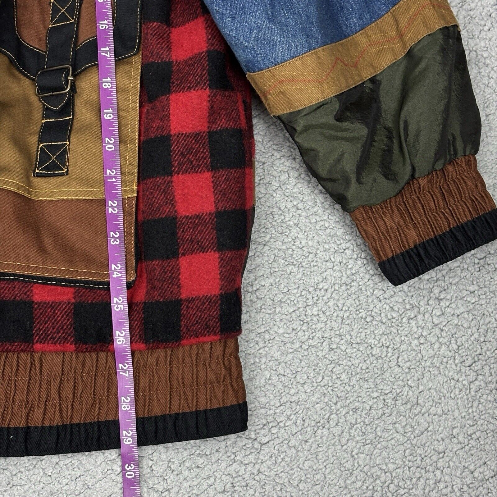 Gallery Patchwork Jacket Men's Medium Plaid Denim… - image 12