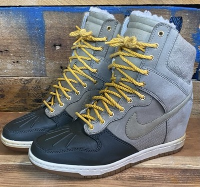 Nike Dunk Sky Hi Wedge Sneakerboot 2.0 Women s 8 US Bamboo 616715-200 Waterproof