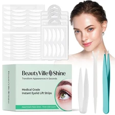 BeautyVille Shine Medical Grade 400 Eyelid Lift Strip Double Eyelid Tape w/ Tool