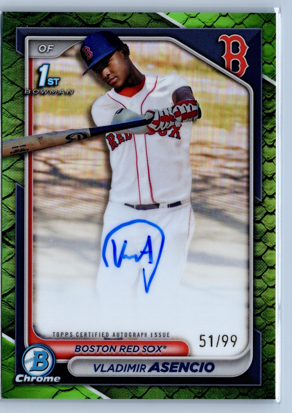 2024 Bowman Chrome #CPA-VA Vladimir Asencio Prospects Auto Reptilian Green /99