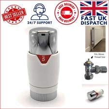 Sleek White Chrome Replacement Thermostatic Valve Head - M30 x 1.5 Universal Fit