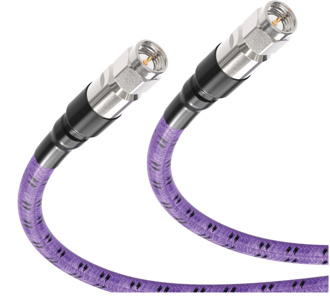 SMA Male VNA Port Armored Precision Test Cable Assembly 18GHz 0.5m Wire