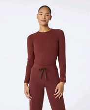 Figs Waffle Knit Underscrub Long Sleeve Top Thermal Women  s Sz M 1000787 Rust