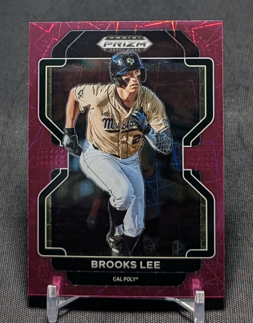Brooks Lee Pink Velocity Rookie RC 2022 Prizm Draft Picks Card #PDP68 Twins
